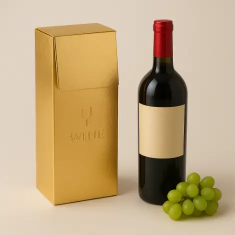 Foldable Metallic Paper Wine Boxes