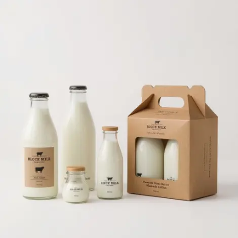 Glass Bottle For Milk Packaging 