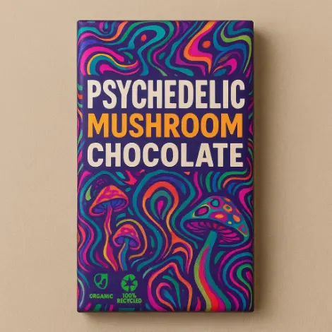 Psychedelic Mushroom Chocolate Bar Packaging 